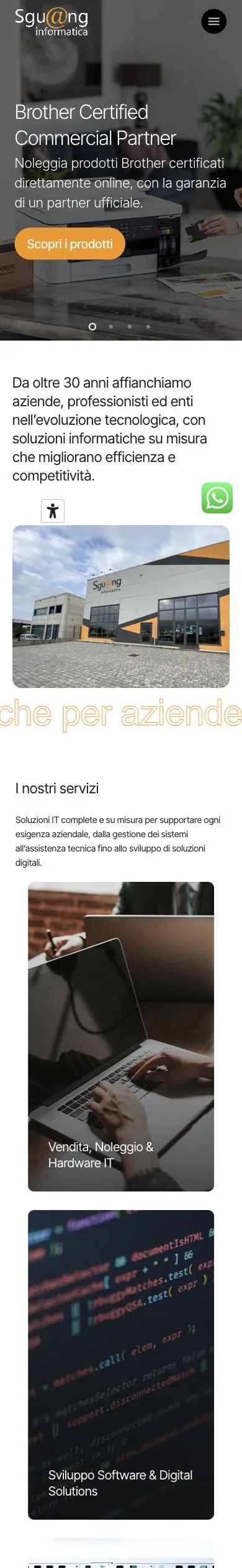 Versione mobile del sito Sguang Informatica