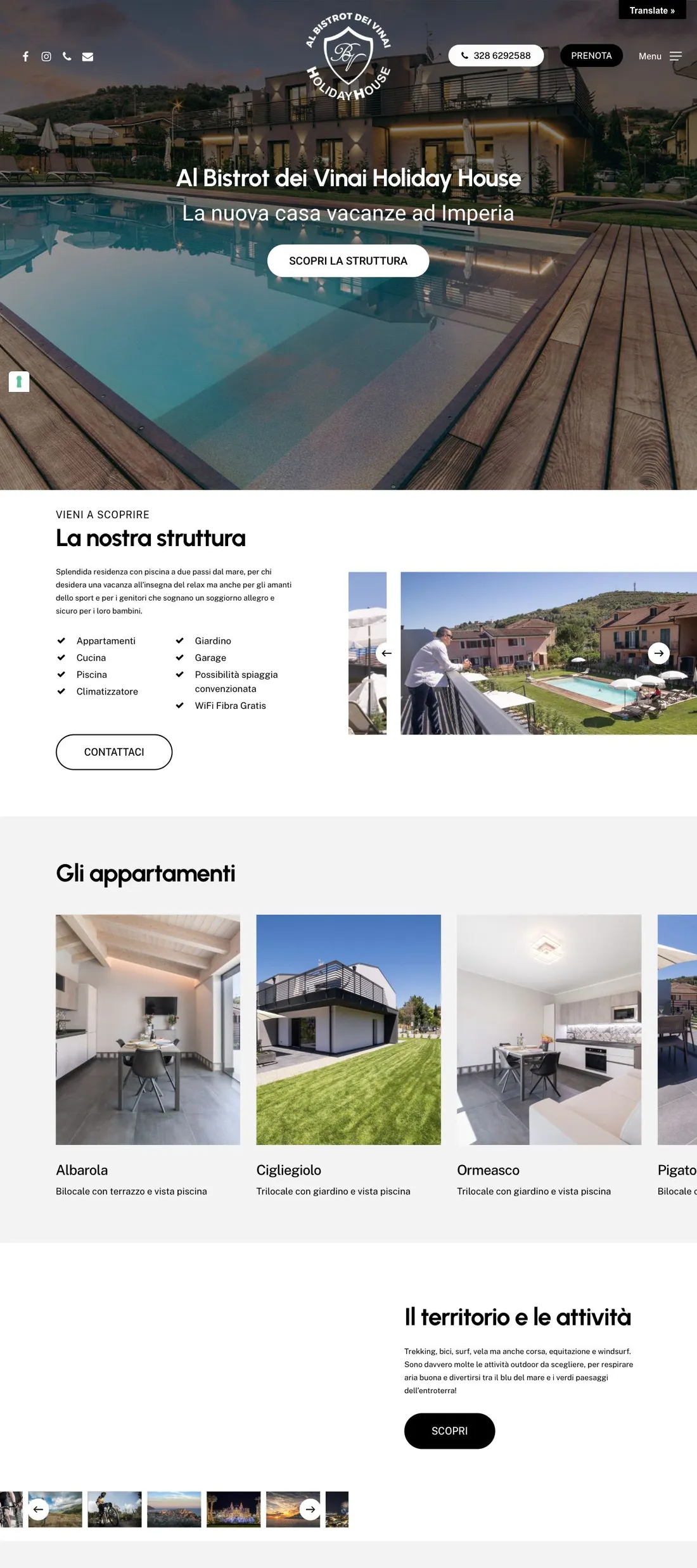 Anteprima desktop del sito Al Bistrot dei Vinai Holiday House
