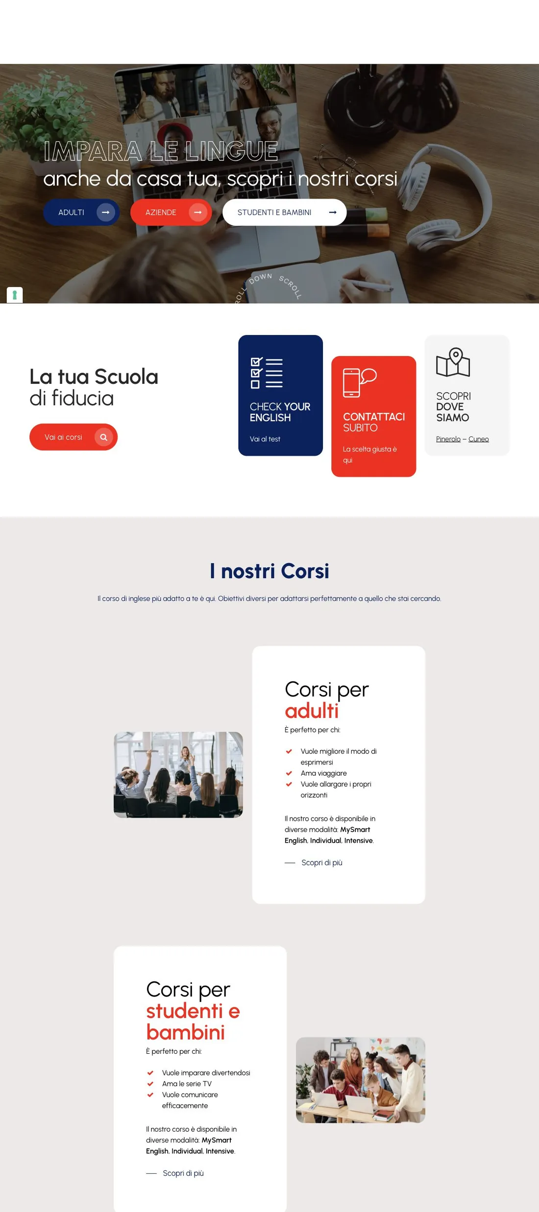 Anteprima desktop del sito The One School