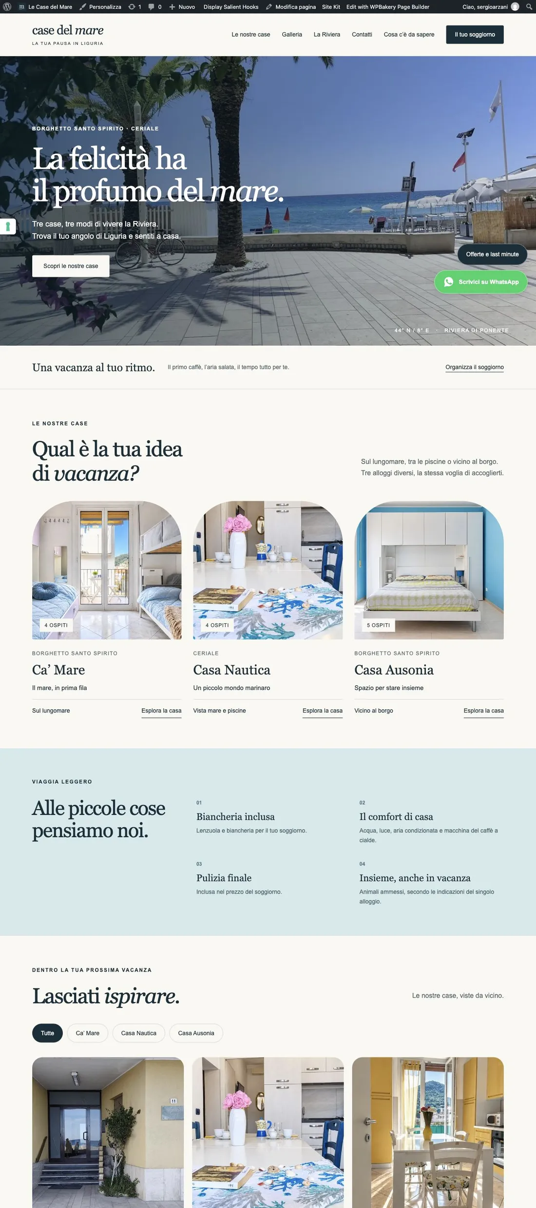 Anteprima desktop del sito Le Case del Mare