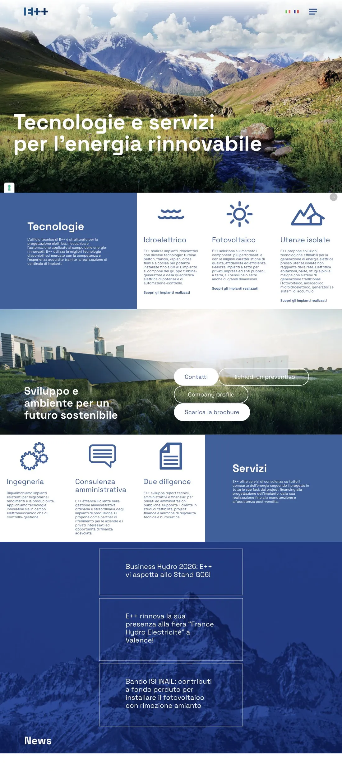 Anteprima desktop del sito E++
