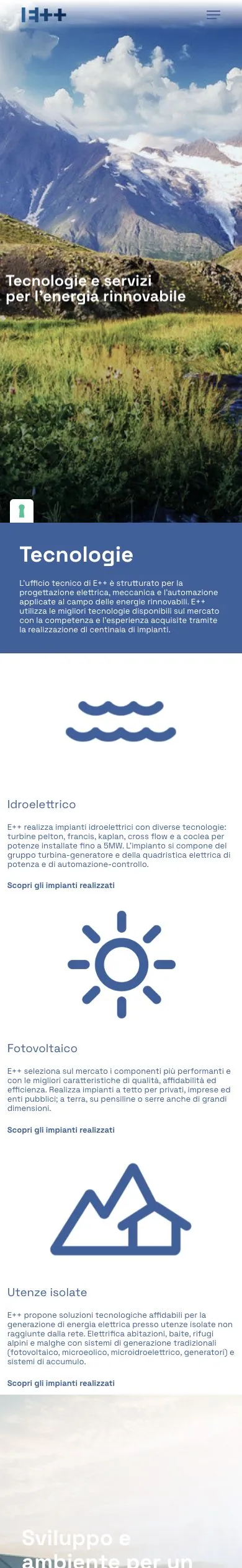 Versione mobile del sito E++