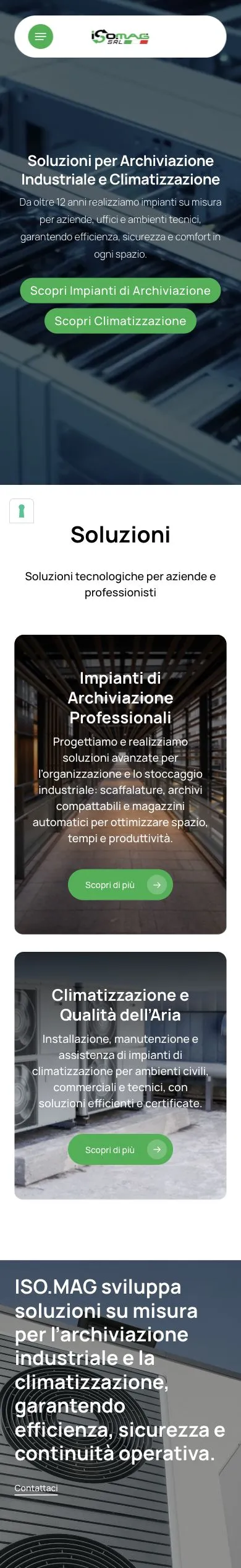 Versione mobile del sito ISO.MAG. Srl