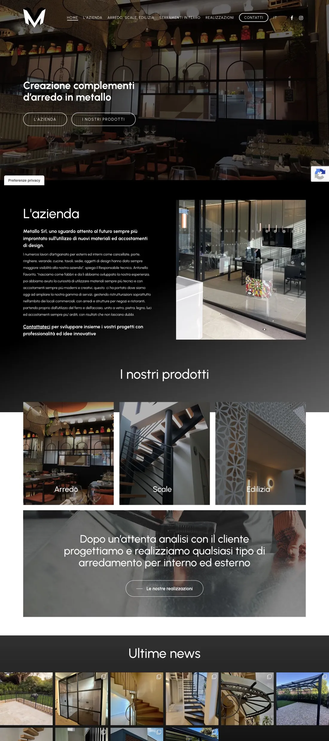 Anteprima desktop del sito Metallo Srl