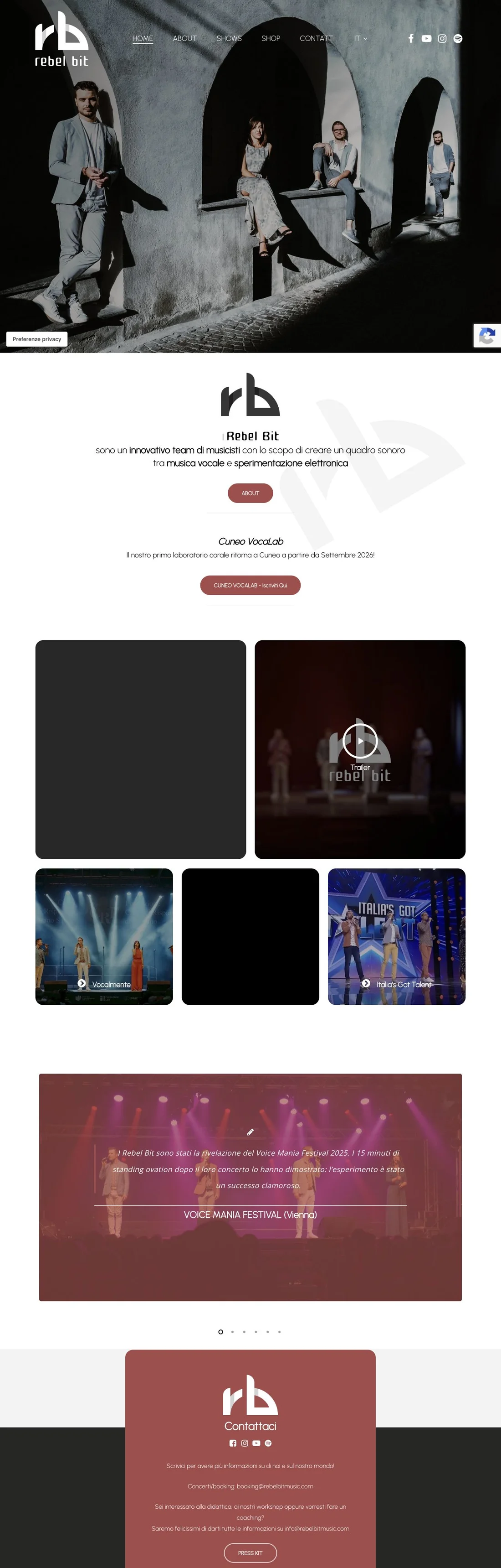 Anteprima desktop del sito Rebel Bit