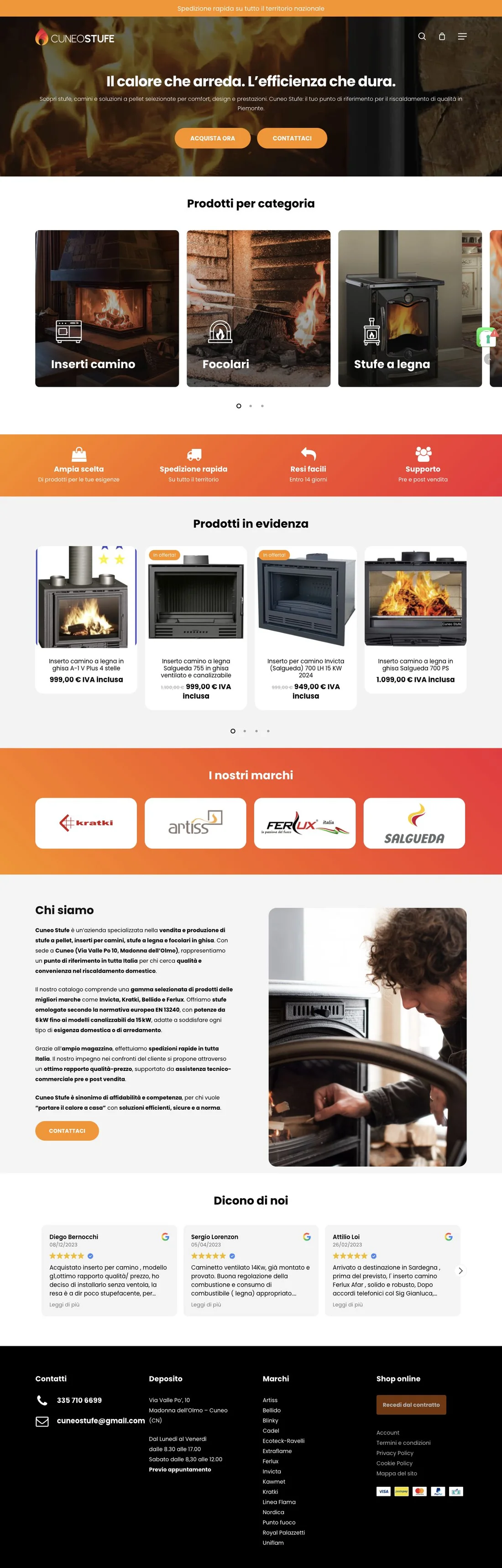 Anteprima desktop del sito Cuneo Stufe