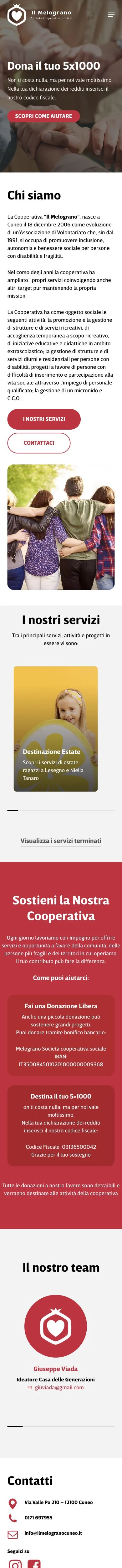 Versione mobile del sito Il Melograno Cuneo