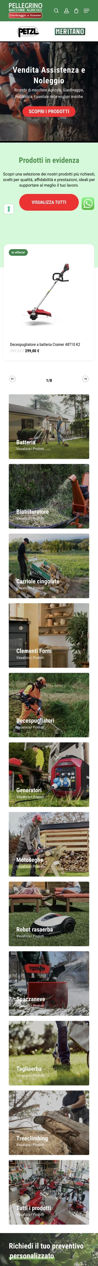 Versione mobile del sito Pellegrino Macchine Agricole