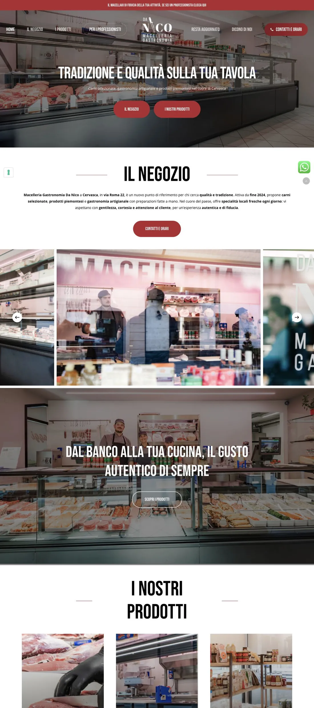 Anteprima desktop del sito Macelleria Da Nico