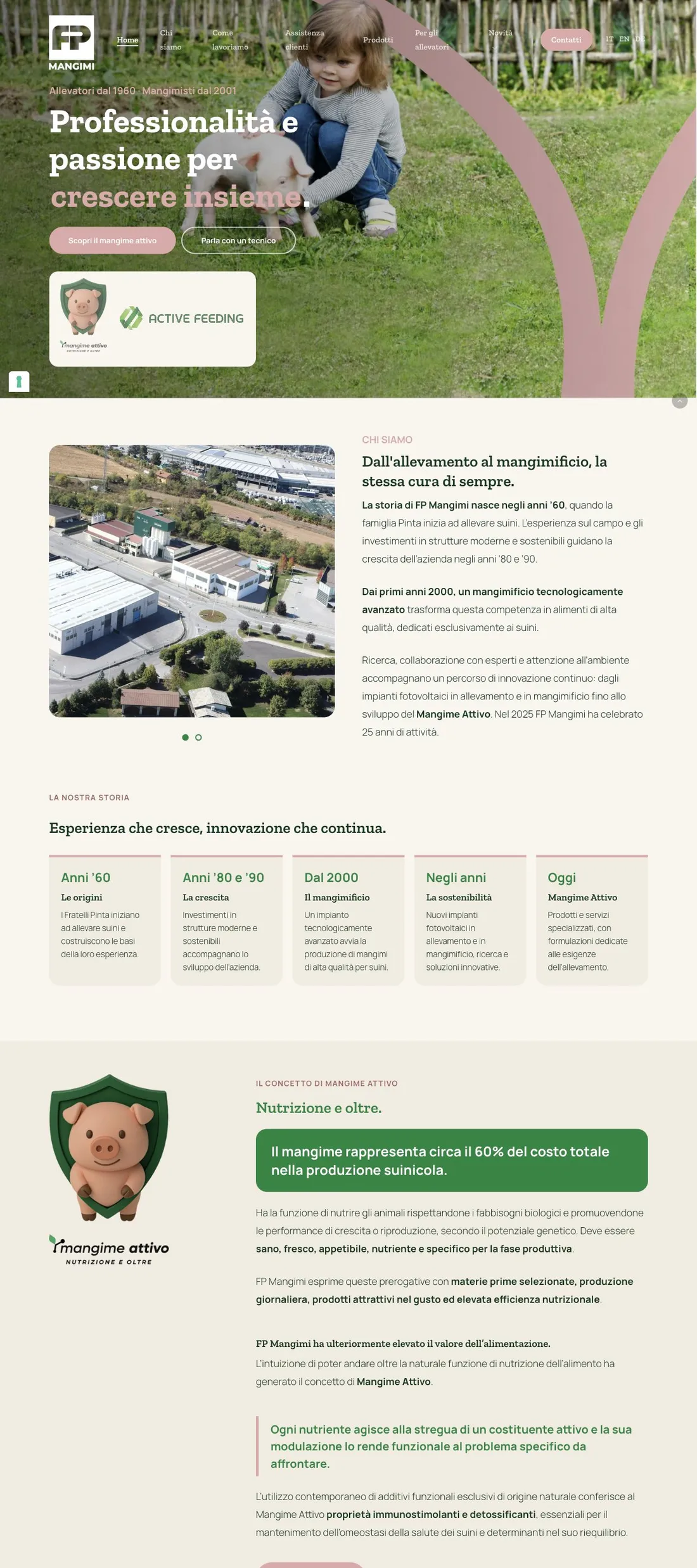 Anteprima desktop del sito FP Mangimi