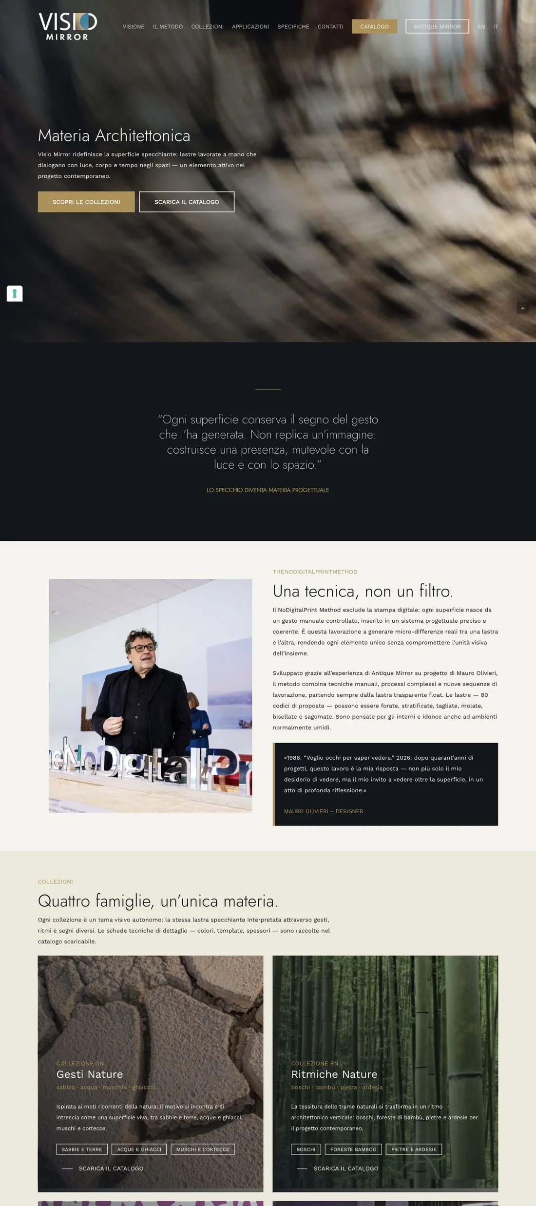 Anteprima desktop del sito Visiomirror